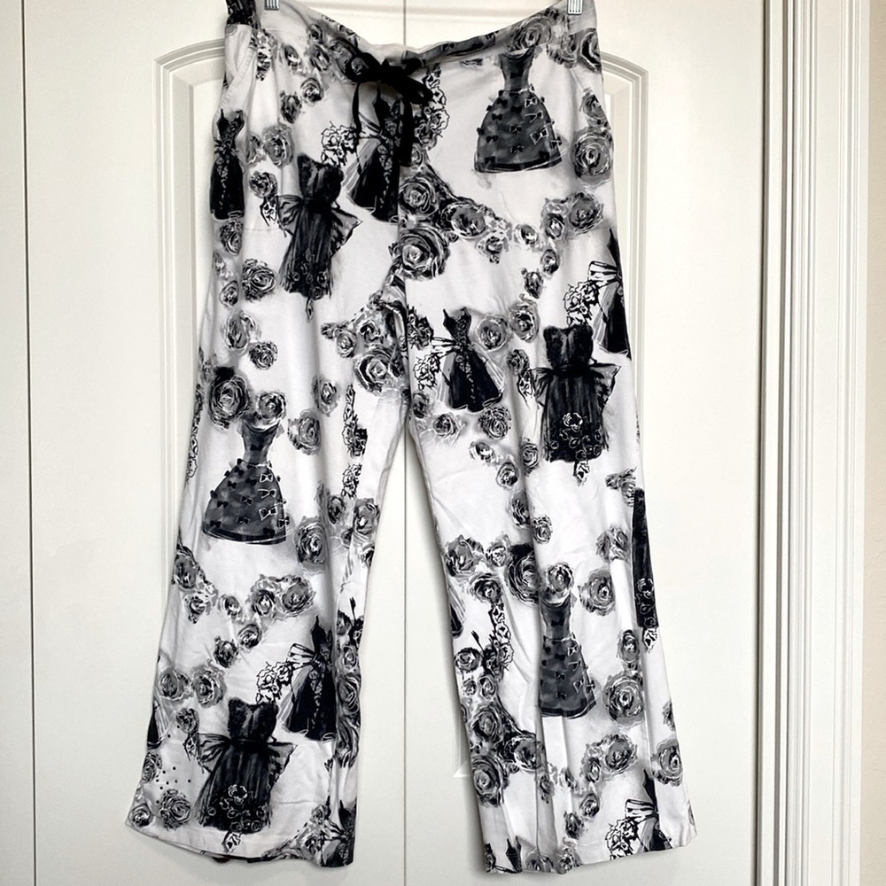 Soma White & Black Printed Pajama Pants